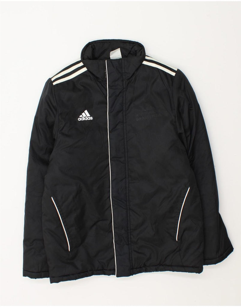 ADIDAS Boys Graphic Padded Jacket 11-12 Years Black Polyester Vintage Adidas and Second-Hand Adidas from Messina Hembry 