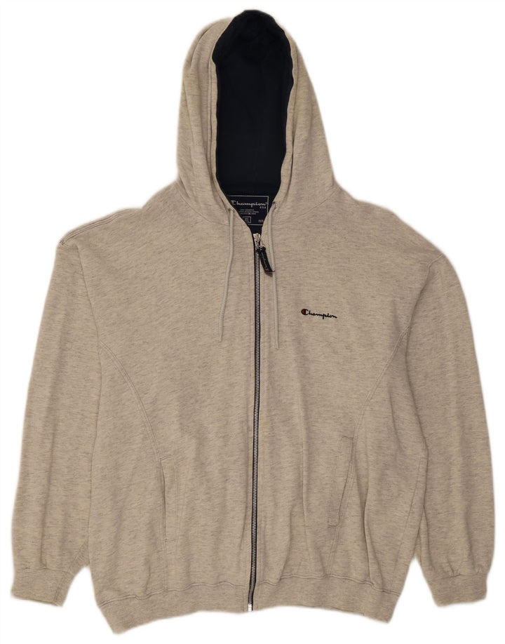 CHAMPION Mens Zip Hoodie Sweater XL Grey