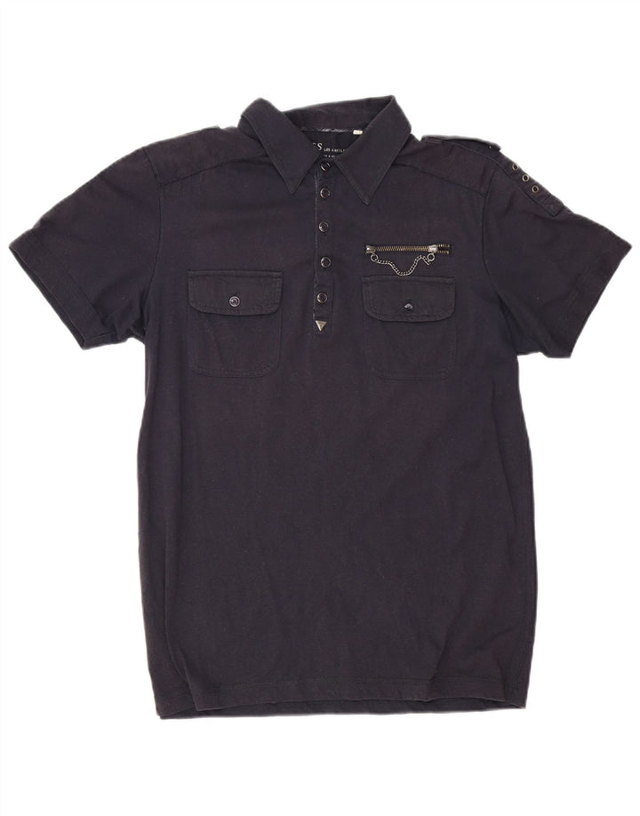 Guess Mens Military Polo Shirt Medium Grey