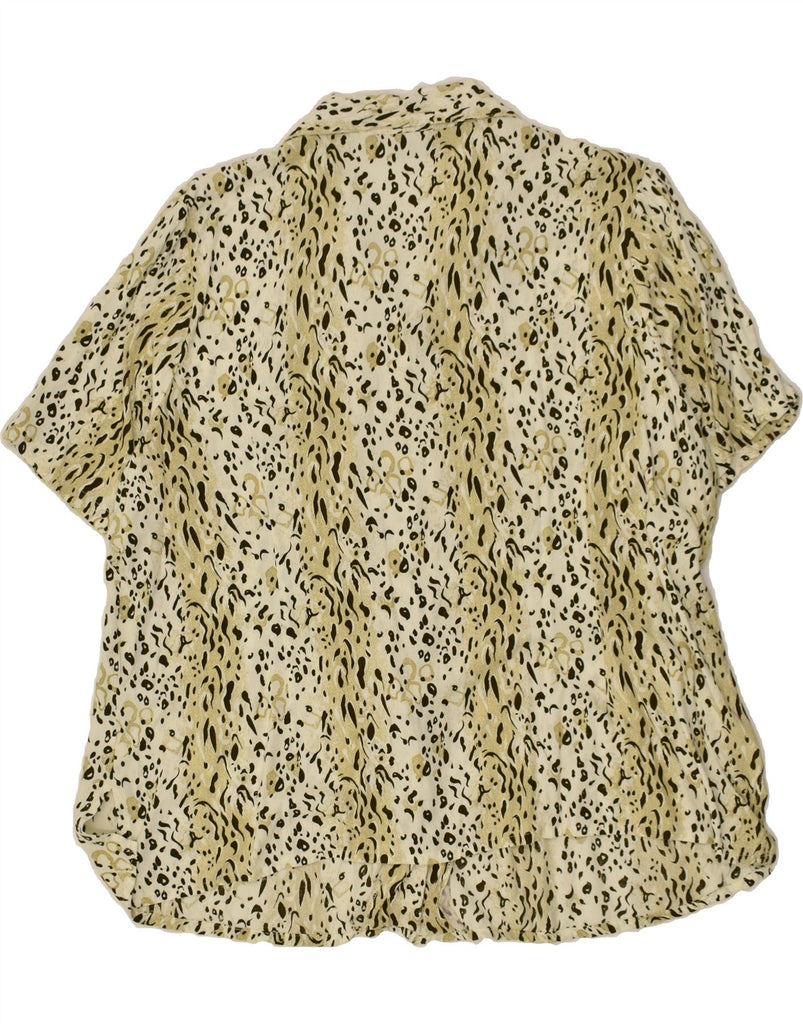 LINEAV Womens Short Sleeve Shirt IT 50 XL Green Animal Print Viscose | Vintage LINEAV | Thrift | Second-Hand LINEAV | Used Clothing | Messina Hembry 