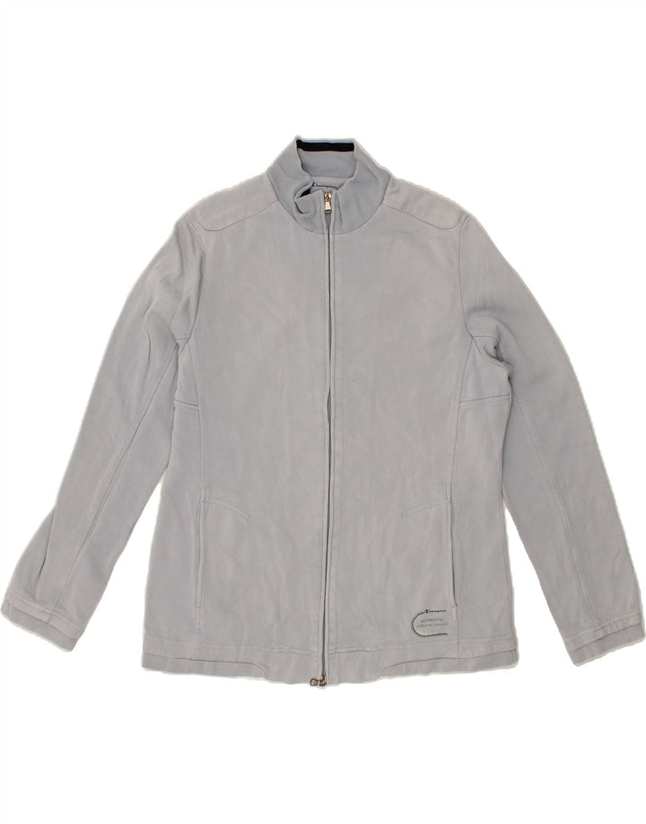 CHAMPION Womens Easy Fit Tracksuit Top Jacket UK 16 Large Grey Cotton Vintage Champion and Second-Hand Champion from Messina Hembry 
