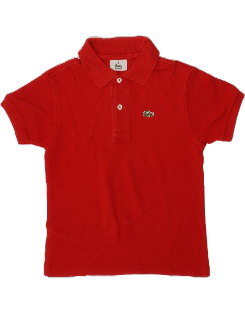 LACOSTE Boys Polo Shirt 7-8 Years Red Cotton Vintage Lacoste and Second-Hand Lacoste from Messina Hembry 