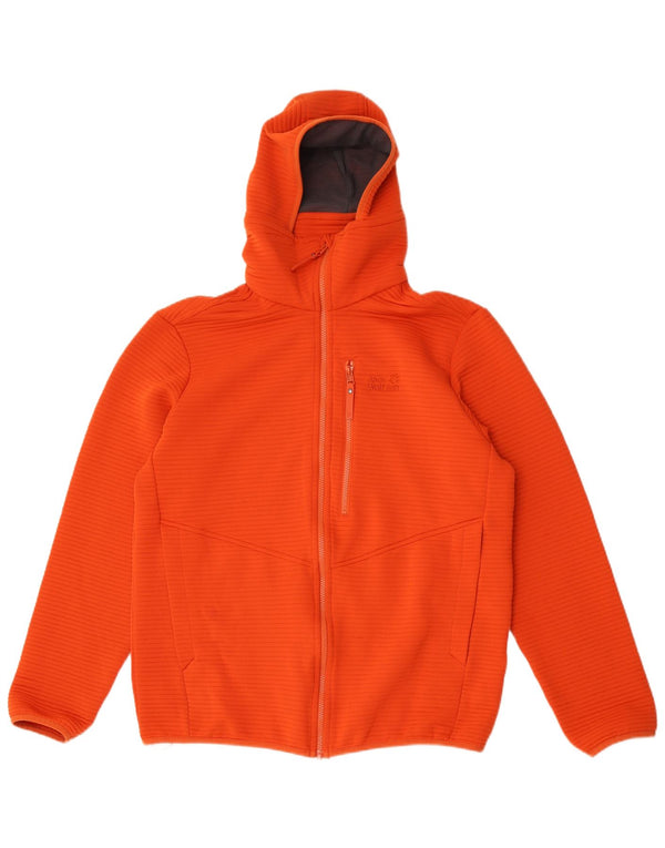 Jack Wolfskin Mens Hooded Tracksuit Top Jacket UK 44/46 XL Orange Polyester