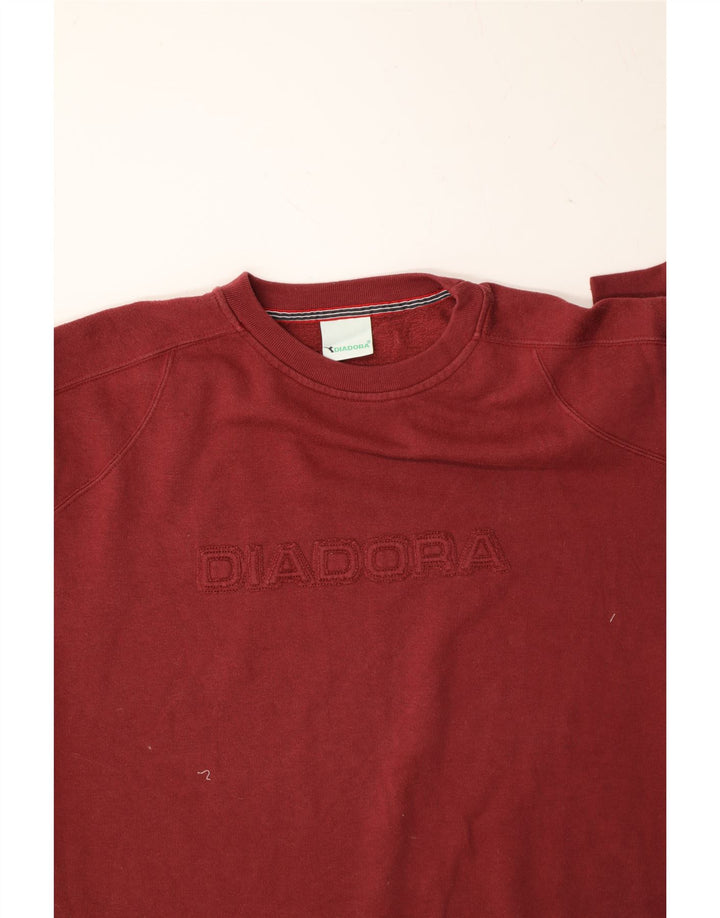 DIADORA Mens Graphic Sweatshirt Jumper Large Red Cotton Vintage Diadora and Second-Hand Diadora from Messina Hembry 