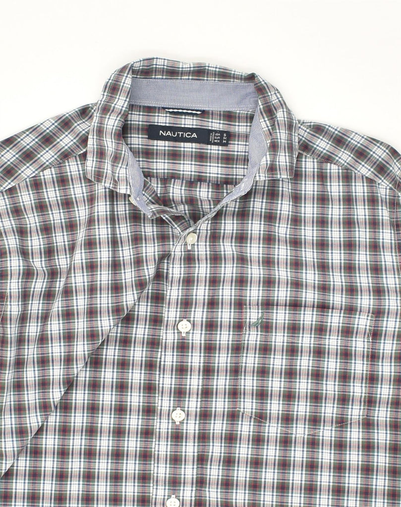 NAUTICA Mens Shirt Medium Grey Check Cotton | Vintage Nautica | Thrift | Second-Hand Nautica | Used Clothing | Messina Hembry 