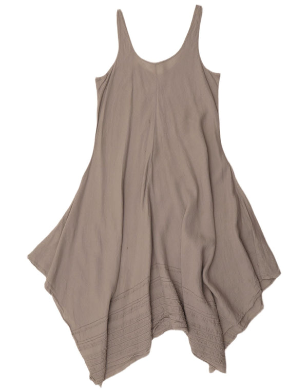 Eileen Fisher Womens Asymmetric Tent Dress UK 14 Medium Grey Linen