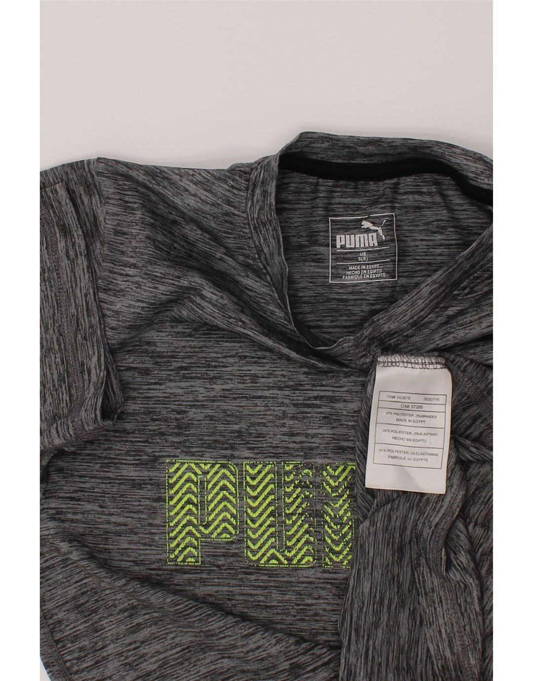 Puma Boys Graphic T-Shirt Top 7-8 Years Small Grey Flecked Polyester