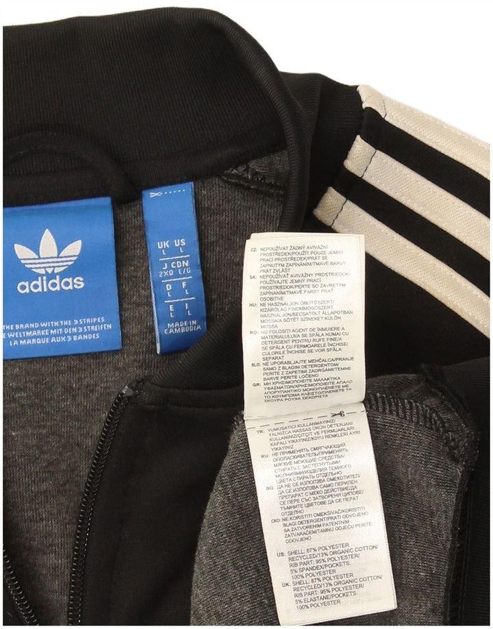 Adidas Mens Tracksuit Top Jacket Large Black Polyester