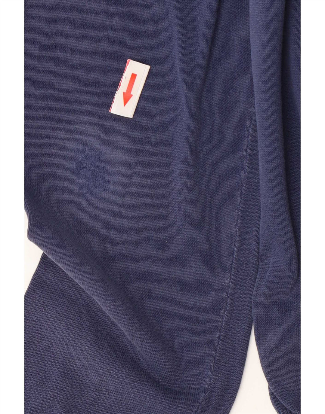 Massimo Dutti Mens Crew Neck Jumper Sweater Medium Navy Blue Cotton