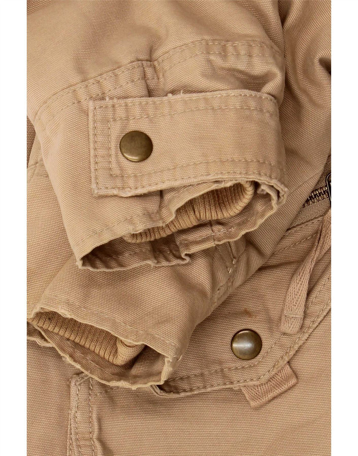 Marks & Spencer Womens Hooded Oversized Parka Jacket UK 10 Small Beige