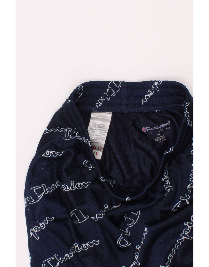 Champion Boys Graphic Sport Shorts 9-10 Years Medium Navy Blue Polyester