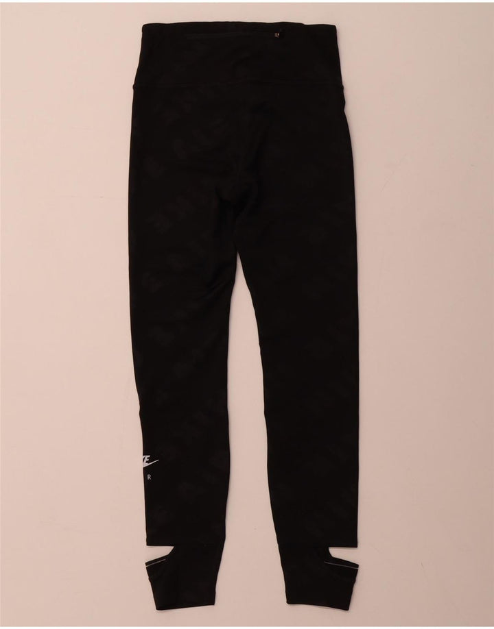 NIKE Womens Dri Fit Leggings UK 4 XS Black Colourblock Polyester