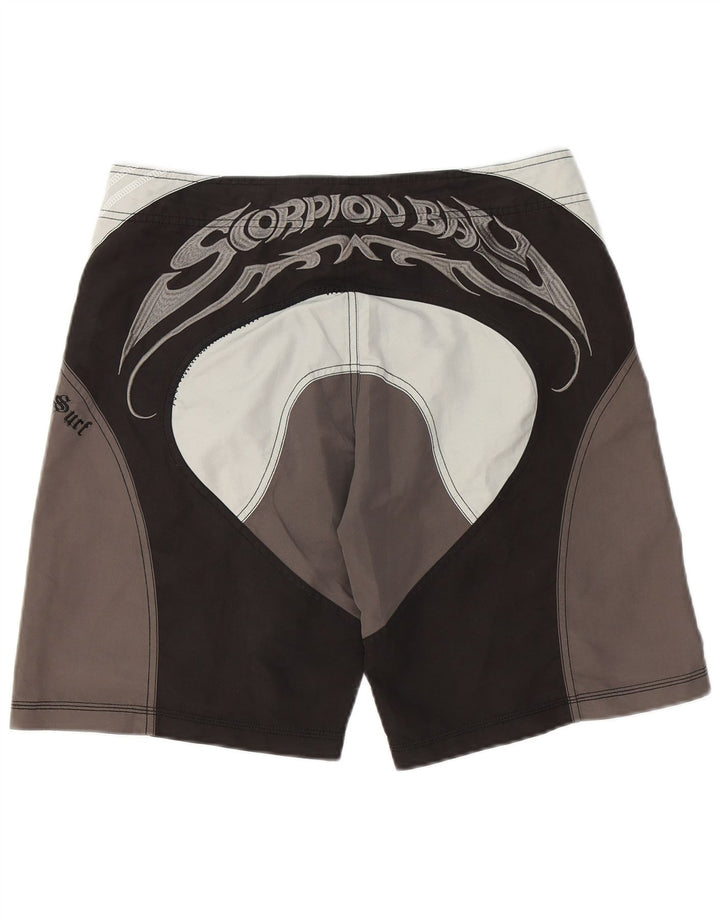 SCORPION BAY Mens Graphic Swimming Shorts Medium Brown Colourblock