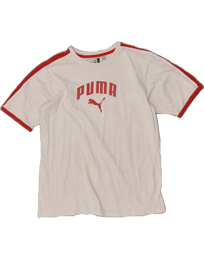 PUMA Boys Graphic T-Shirt Top 13-14 Years XL White Cotton | Vintage Puma | Thrift | Second-Hand Puma | Used Clothing | Messina Hembry 