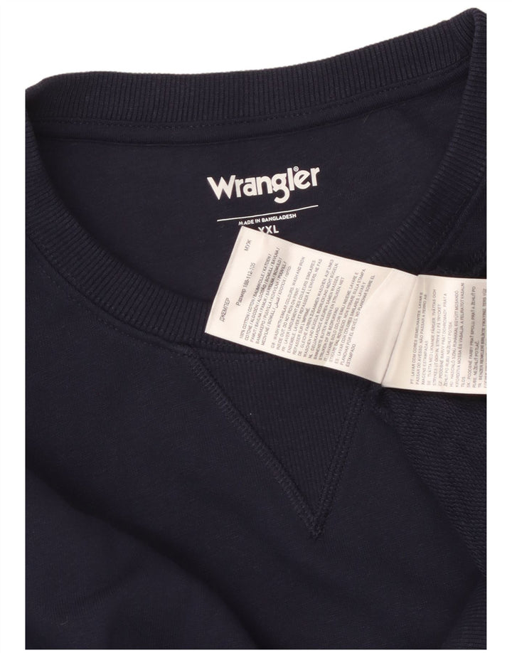 Wrangler Mens Sweatshirt Jumper 2XL Navy Blue Cotton