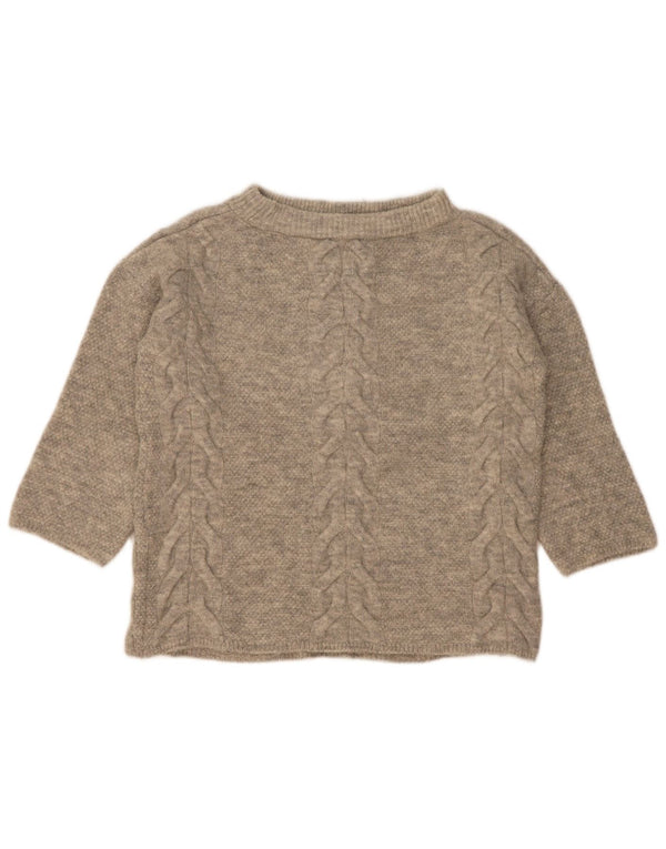 Marks & Spencer Womens 3/4 Sleeve Boat Neck Jumper Sweater UK 10 Small Grey