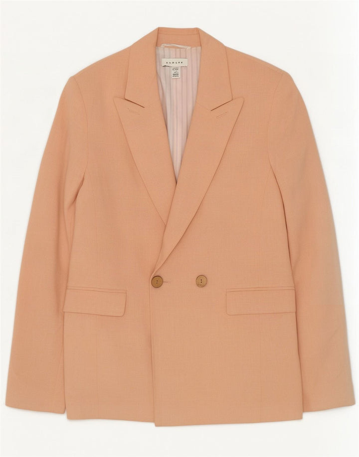 Topshop Womens Double Breasted Blazer Jacket UK 10 Small Pink Viscose