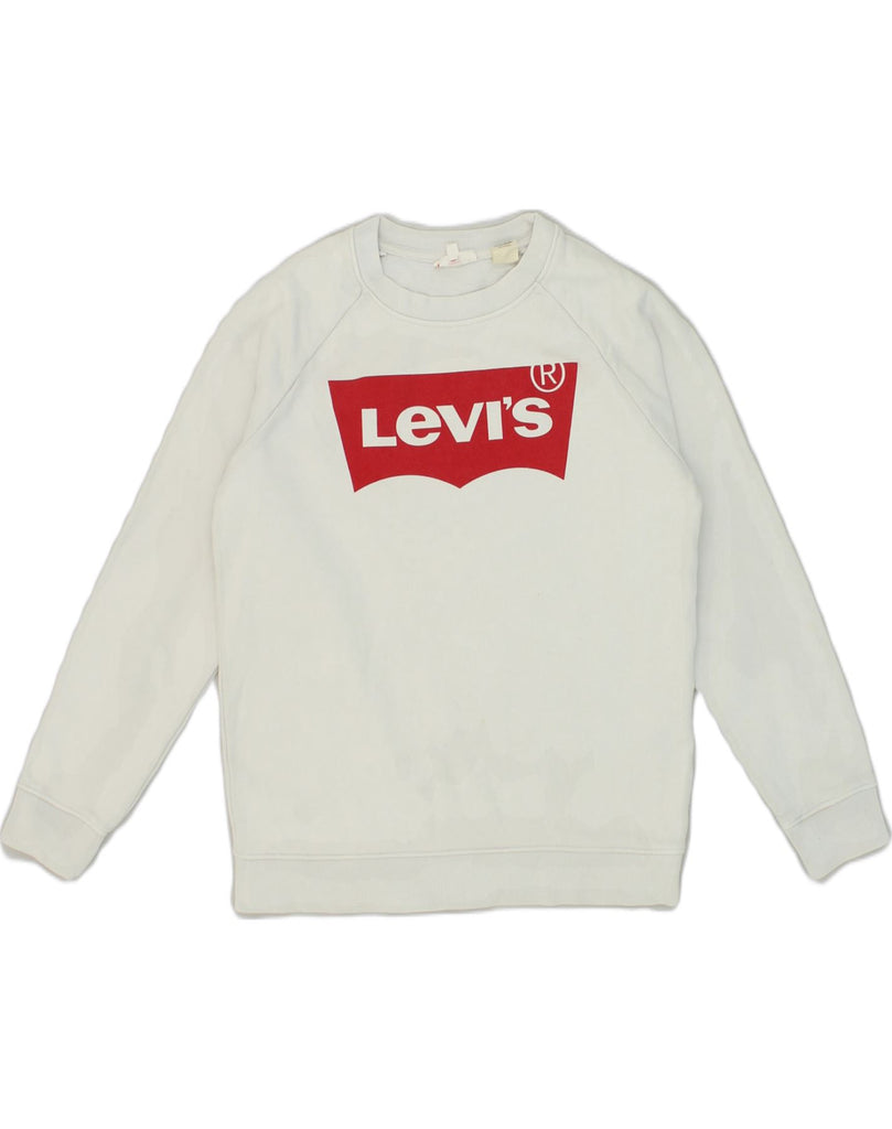 LEVI'S Mens Graphic Sweatshirt Jumper XS White Cotton | Vintage Levi's | Thrift | Second-Hand Levi's | Used Clothing | Messina Hembry 