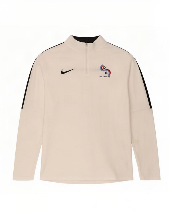 Nike Mens Graphic Zip Neck Pullover Tracksuit Top Large White Colourblock