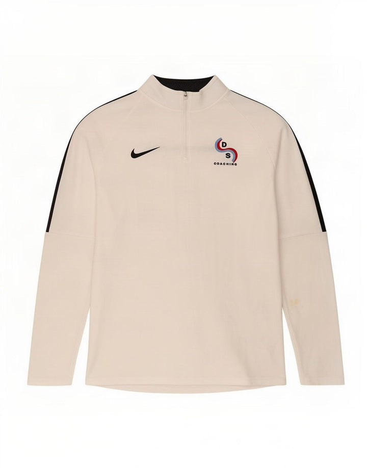 Nike Mens Graphic Zip Neck Pullover Tracksuit Top Large White Colourblock