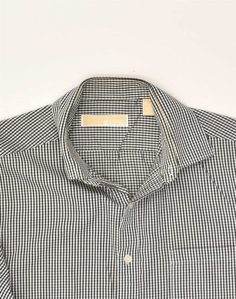 MICHAEL KORS Mens Shirt Size 16 Large Black Gingham Cotton | Vintage Michael Kors | Thrift | Second-Hand Michael Kors | Used Clothing | Messina Hembry 