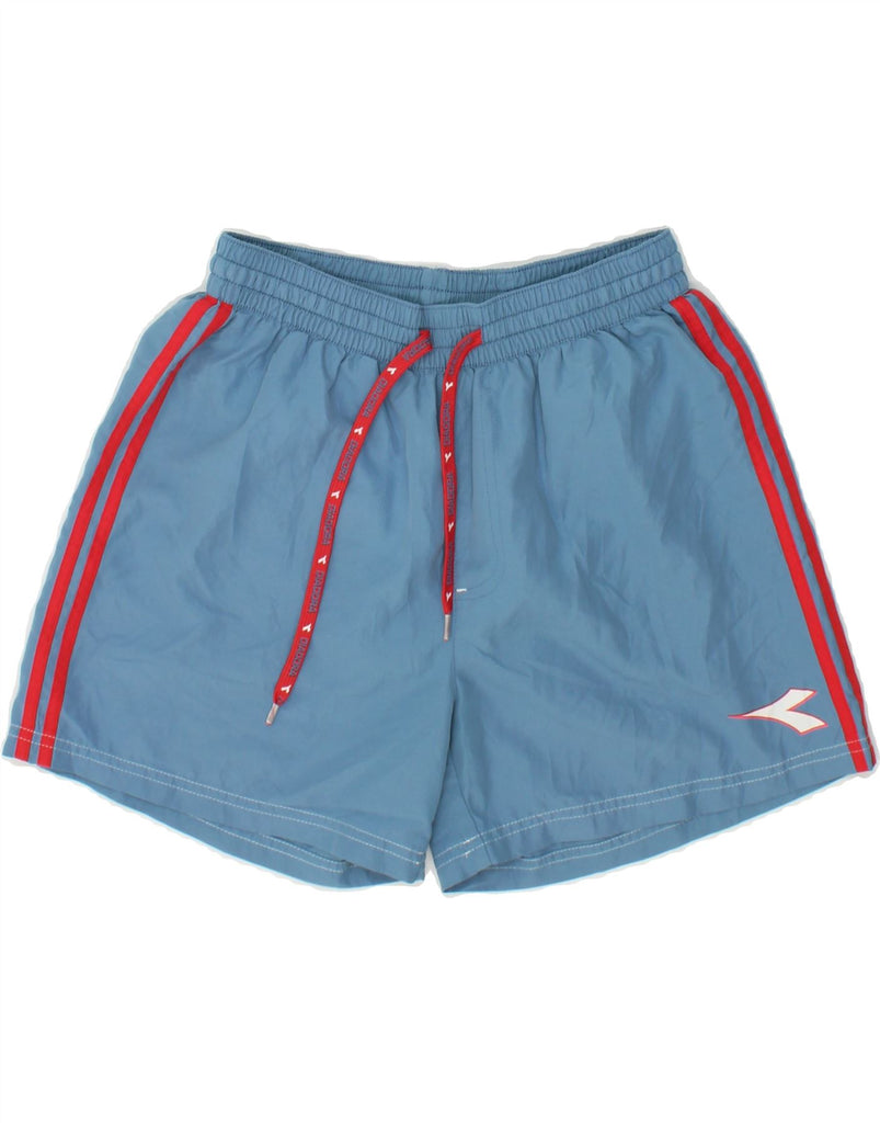 DIADORA Mens Graphic Sport Shorts Medium Blue Polyester Vintage Diadora and Second-Hand Diadora from Messina Hembry 