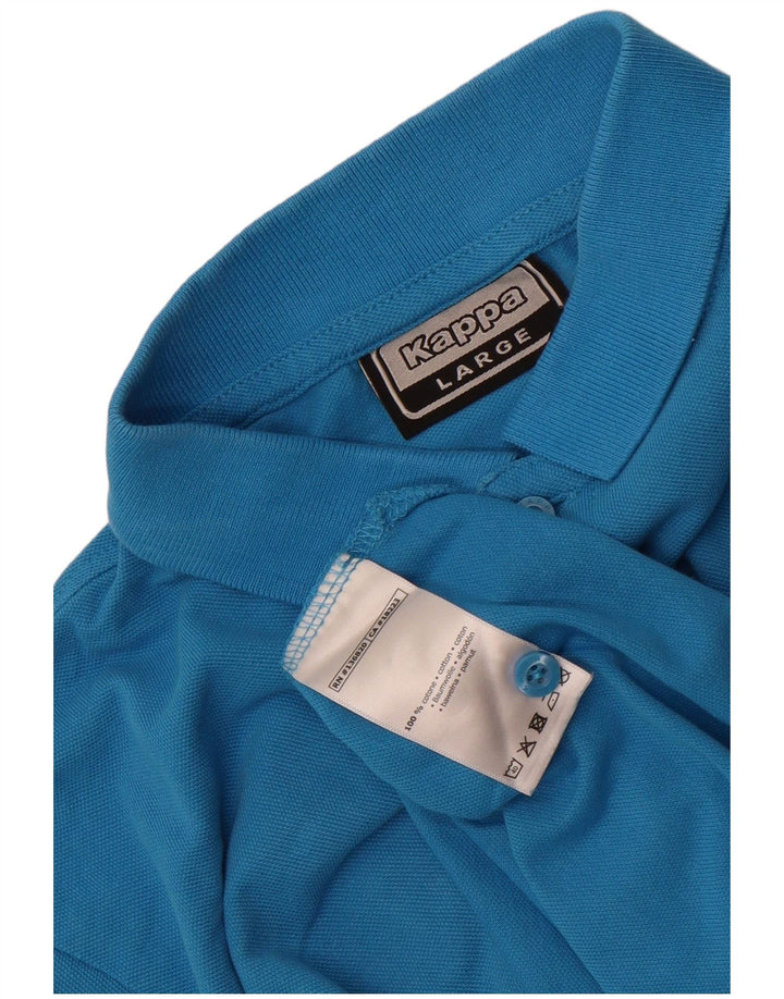 Kappa Mens Polo Shirt Large Blue Cotton