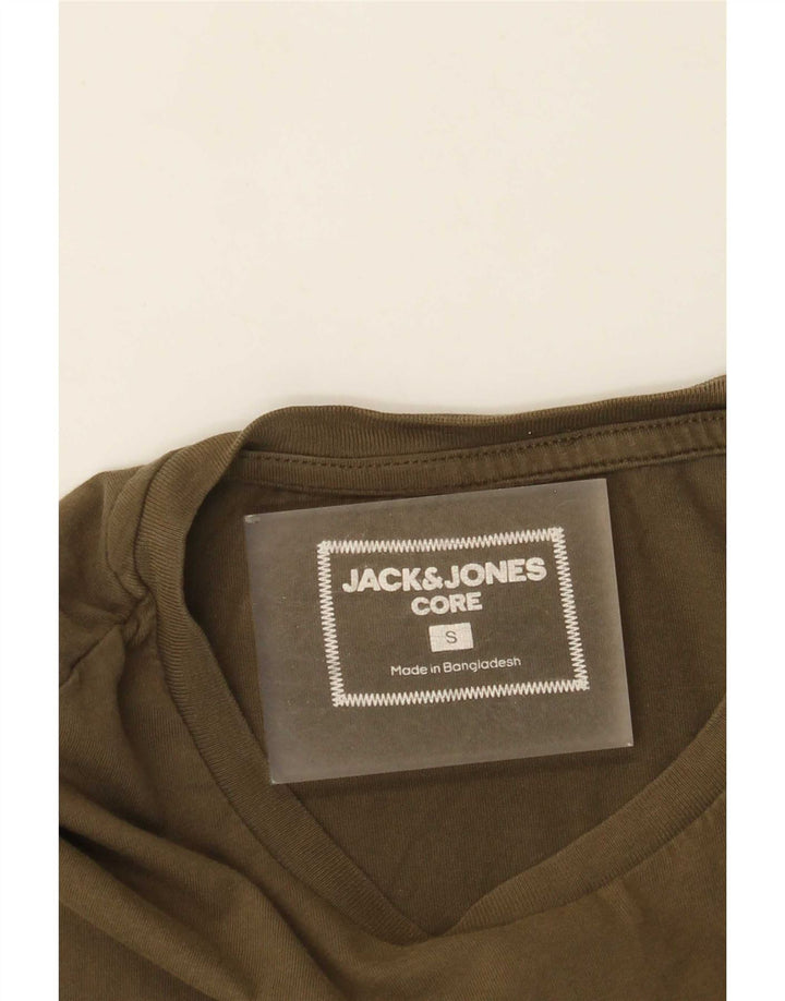 Jack & Jones Mens Graphic T-Shirt Top Small Khaki