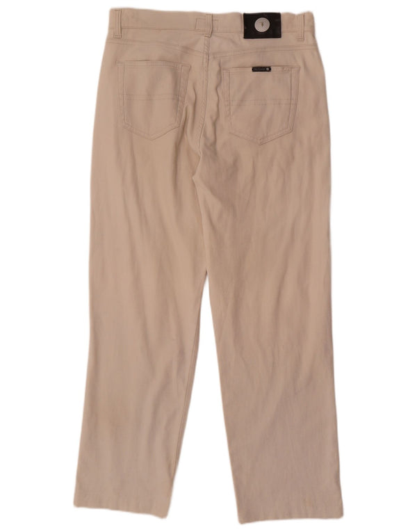 Trussardi Mens Straight Casual Trousers W32 L30 Beige Cotton