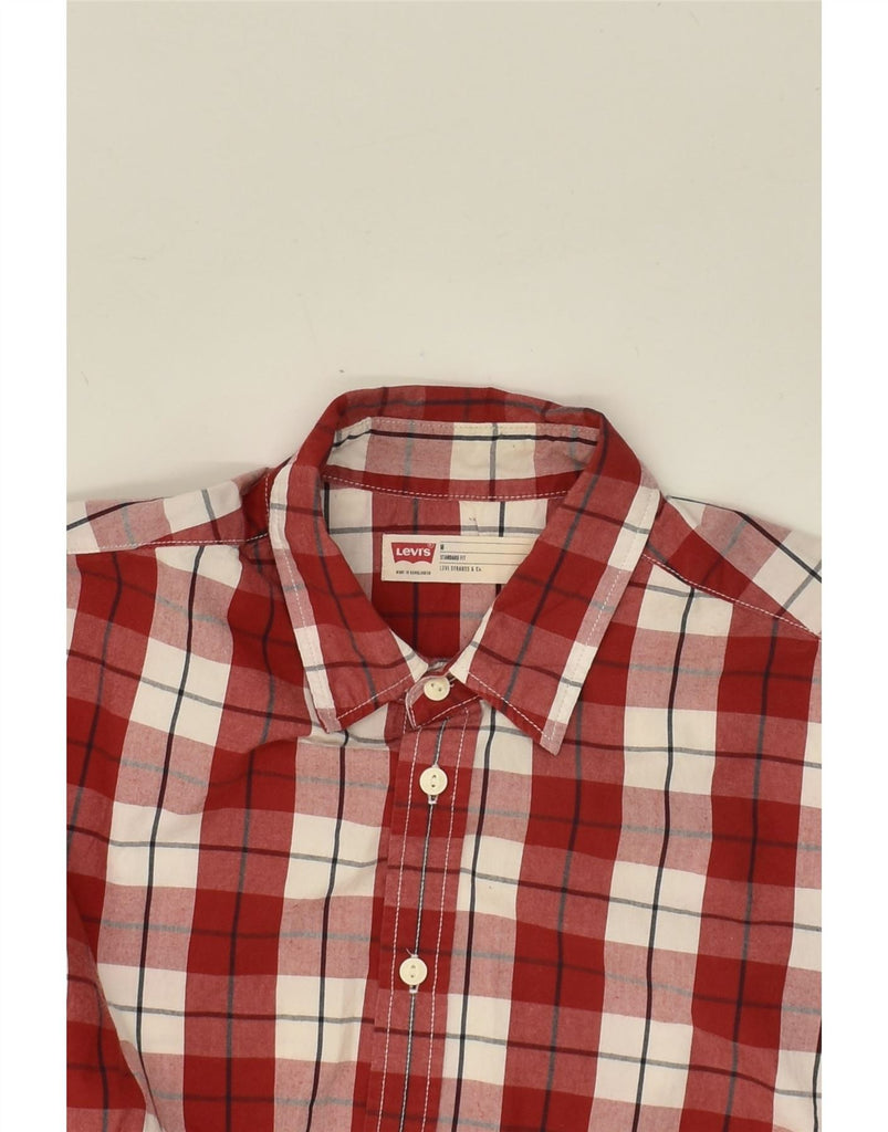 LEVI'S Mens Standard Fit Shirt Medium Red Check Cotton Vintage Levi's and Second-Hand Levi's from Messina Hembry 