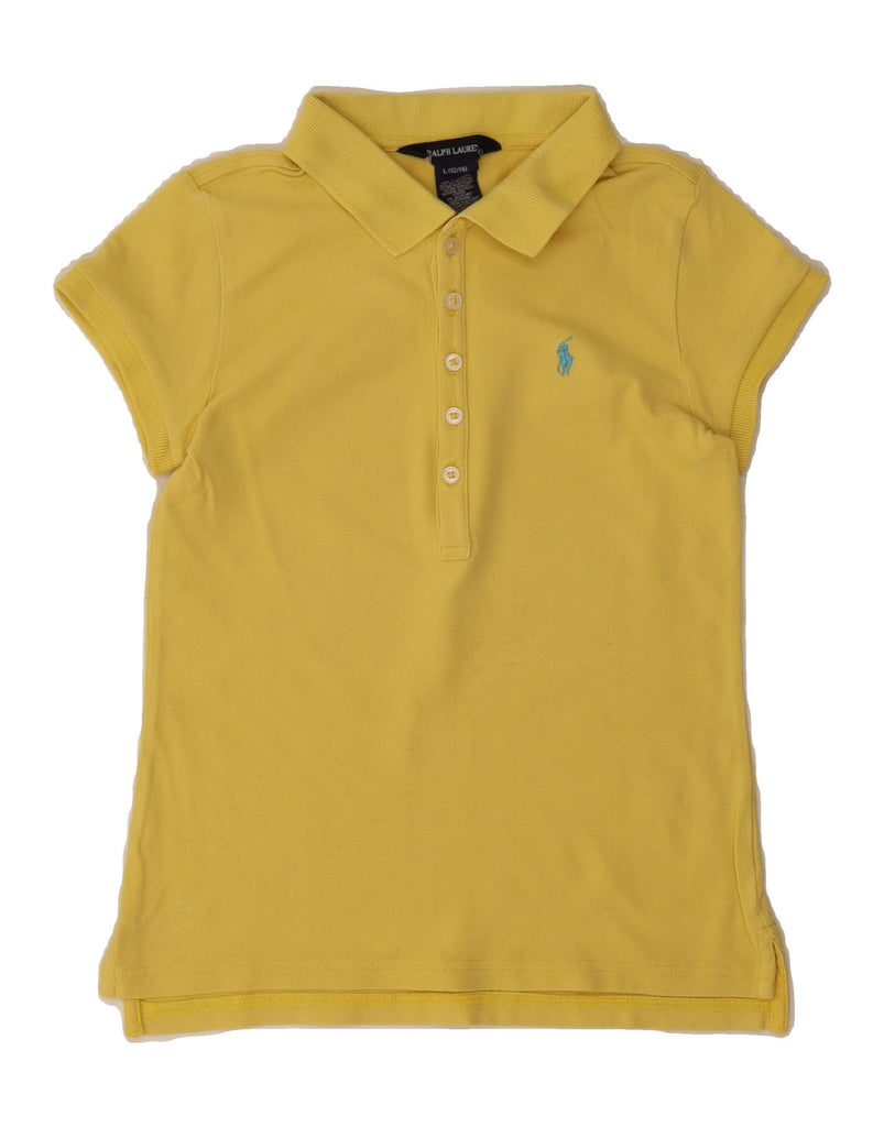 RALPH LAUREN Girls Polo Shirt 12-13 Years Large  Yellow Cotton Vintage Ralph Lauren and Second-Hand Ralph Lauren from Messina Hembry 