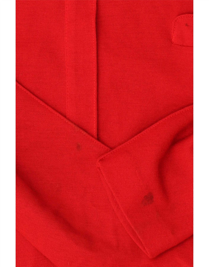 Vintage Womens Long Sleeve Sheath Dress UK 14 Medium Red