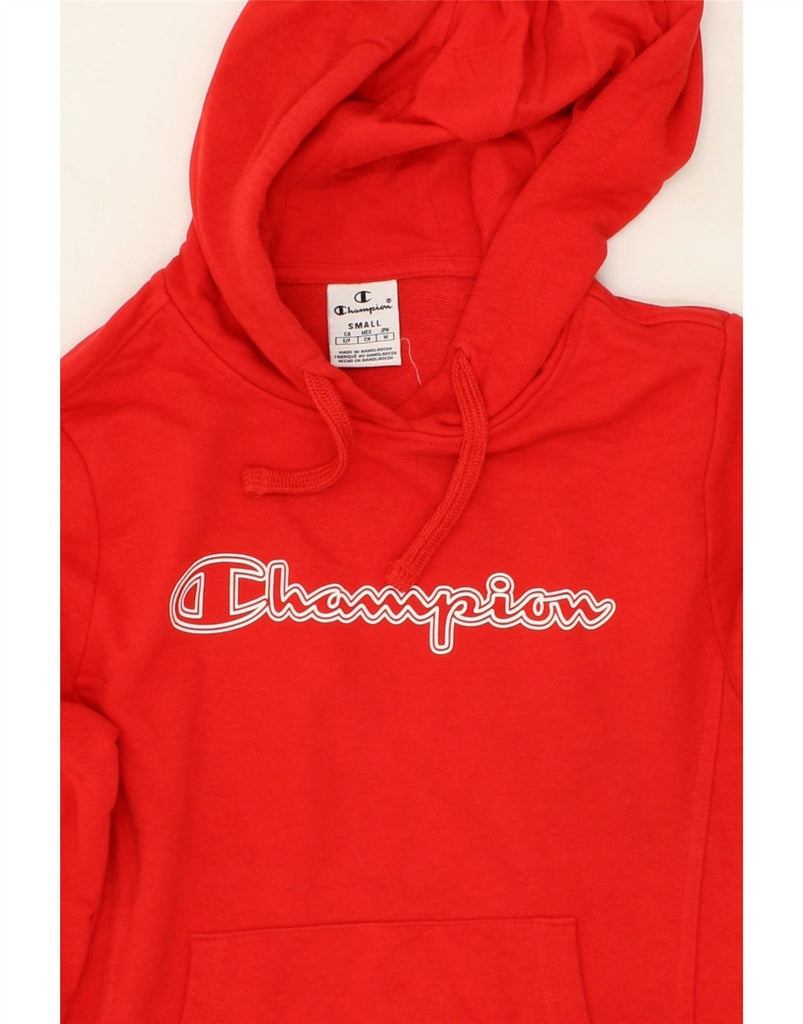 CHAMPION Womens Graphic Hoodie Jumper UK 10 Small Red Cotton Vintage Champion and Second-Hand Champion from Messina Hembry 