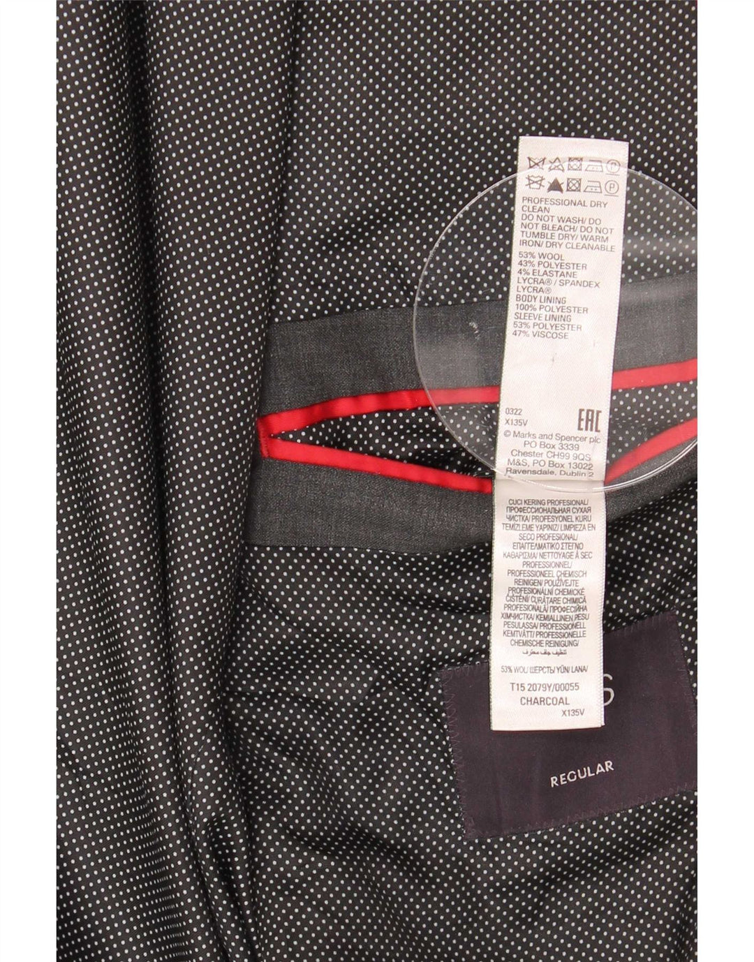 Marks & Spencer Mens 2 Button Blazer Jacket UK 42 Large Grey Wool
