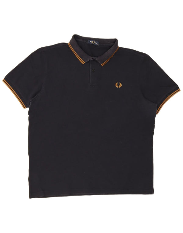 Fred Perry Mens Polo Shirt XL Navy Blue Cotton