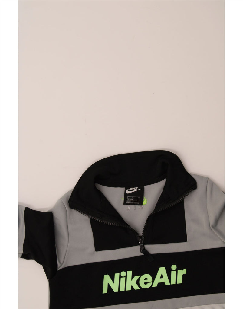 NIKE Boys Graphic Sweatshirt Jumper 8-9 Years Small Grey Colourblock Vintage Nike and Second-Hand Nike from Messina Hembry 