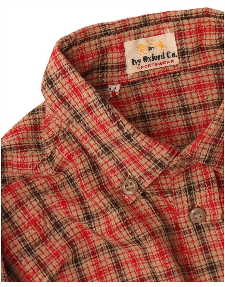 Ivy Oxford Mens Flannel Shirt Medium Red Check