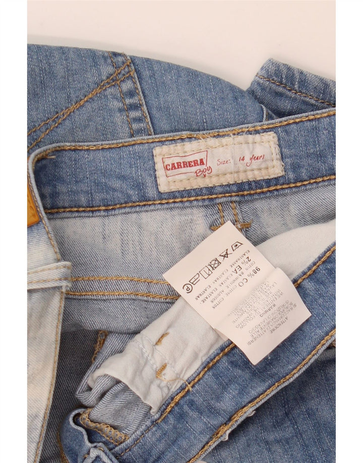 CARRERA Boys Distressed Denim Shorts 13-14 Years W30 Blue Cotton