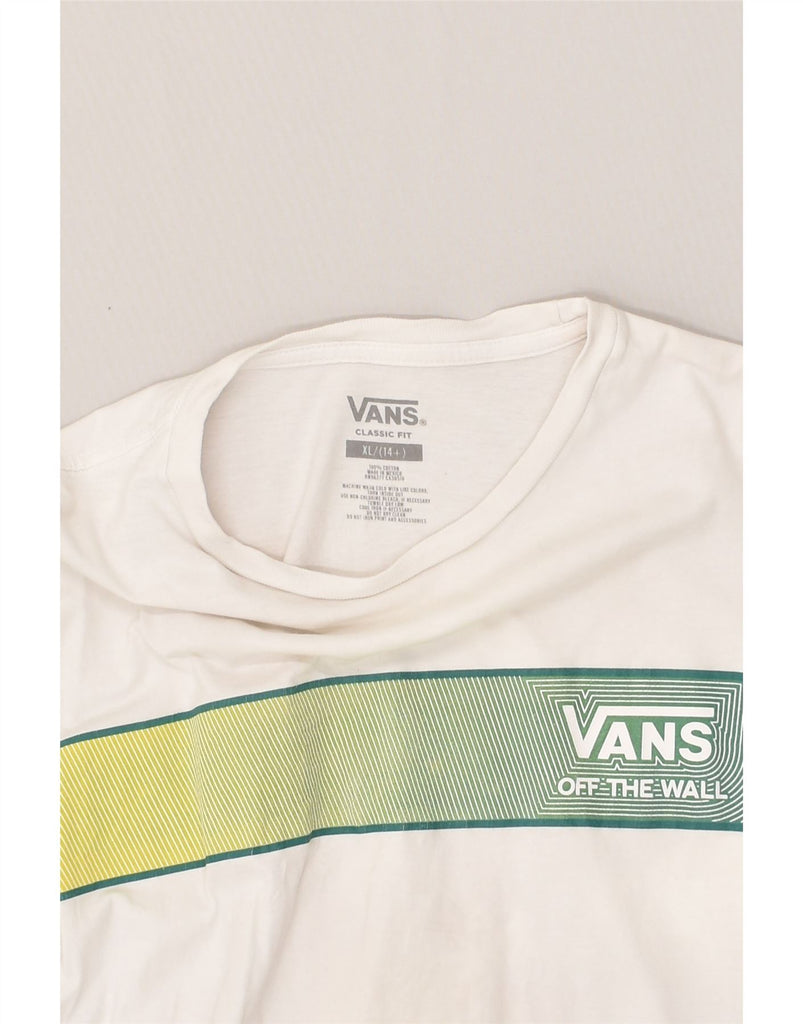 VANS Boys Graphic T-Shirt Top 13-14 Years XL White Cotton | Vintage Vans | Thrift | Second-Hand Vans | Used Clothing | Messina Hembry 