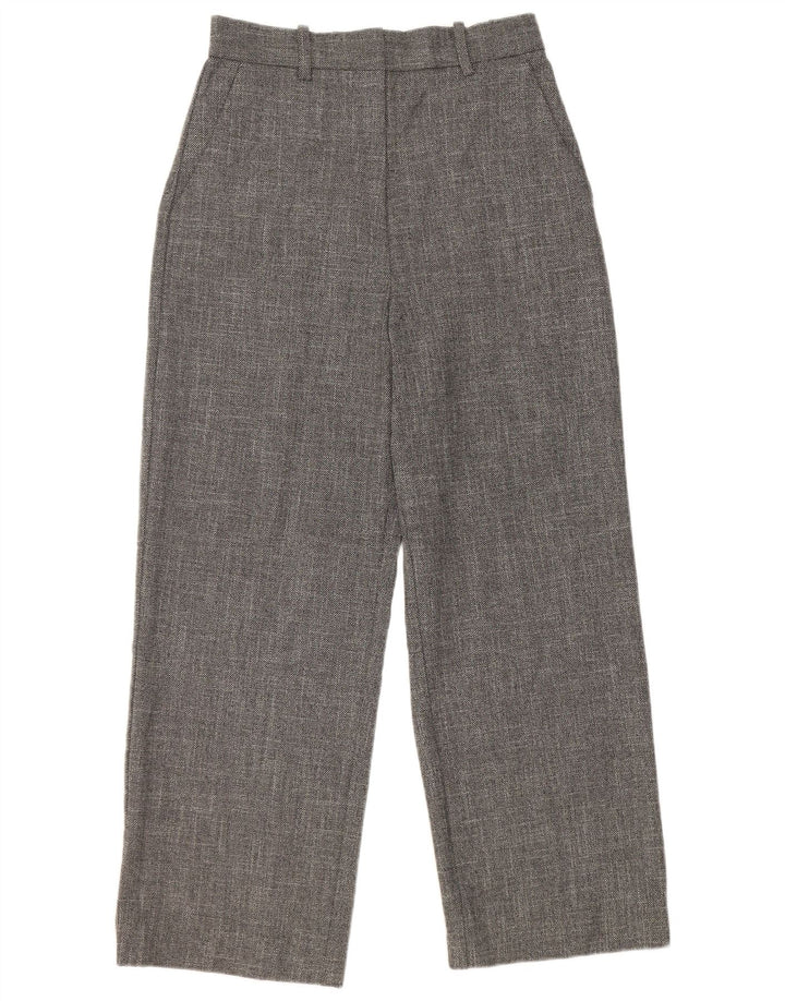 Zara Womens High Waist Wide Leg Casual Trousers Medium Grey Polyester