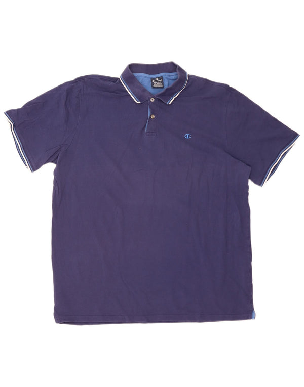 CHAMPION Mens Polo Shirt 4XL Navy Blue Cotton