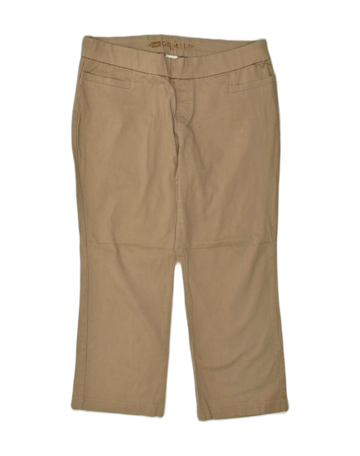 LEE Womens Petite Straight Casual Trousers US 20 3XL W42 L29 Beige Cotton | Vintage Lee | Thrift | Second-Hand Lee | Used Clothing | Messina Hembry 