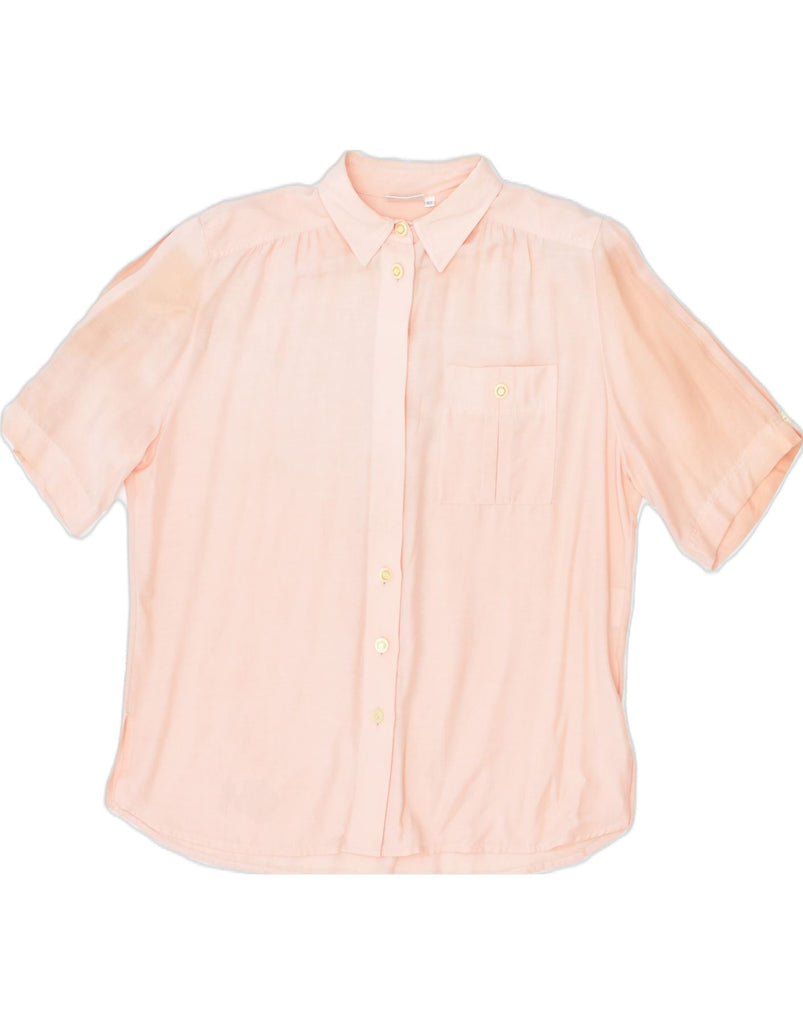 DELMOD Womens Short Sleeve Shirt Blouse EU 40 Medium Pink Viscose | Vintage | Thrift | Second-Hand | Used Clothing | Messina Hembry 