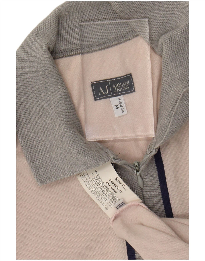 ARMANI JEANS Mens Polo Shirt Medium Pink Cotton