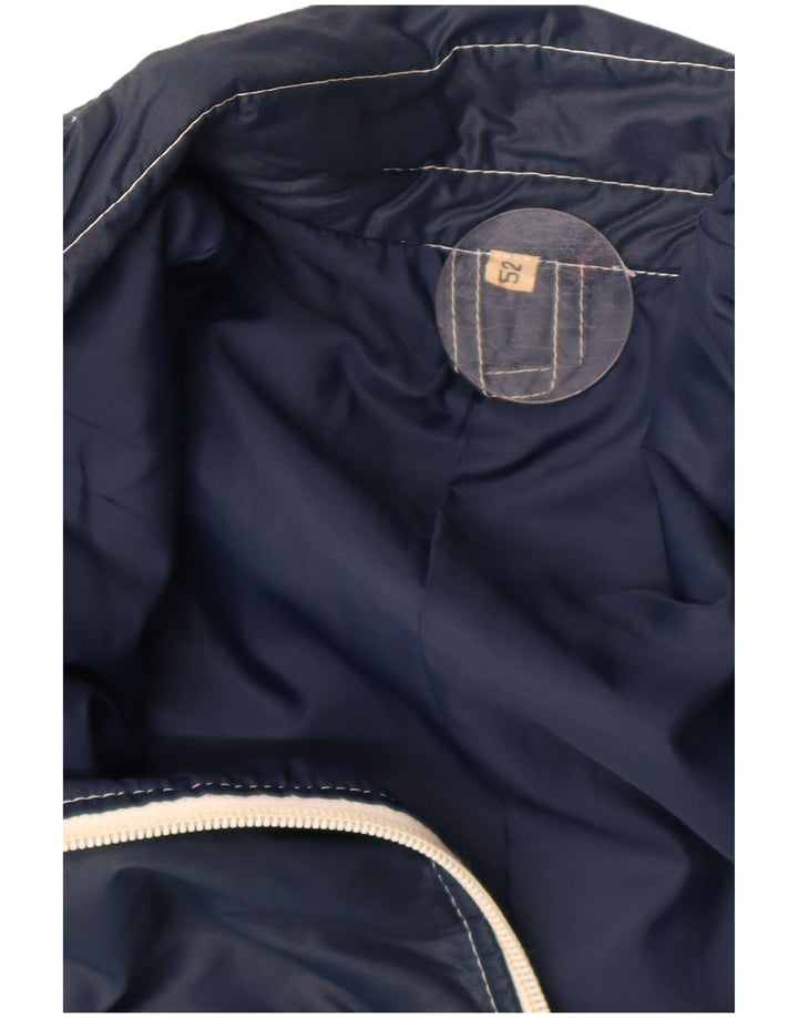 Vintage Mens Bomber Jacket IT 52 XL Navy Blue Colourblock
