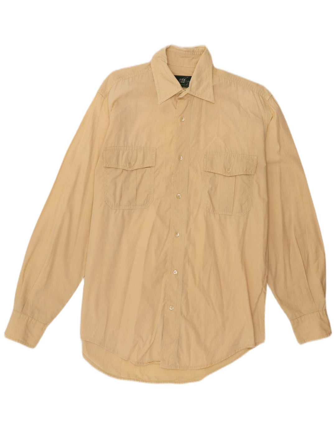 Henry Cottons Mens Shirt Size 39 15 1/2 Medium Yellow Cotton