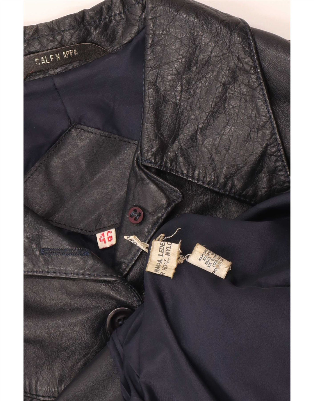 Vintage Womens Leather Jacket IT 46 Large Black Leather