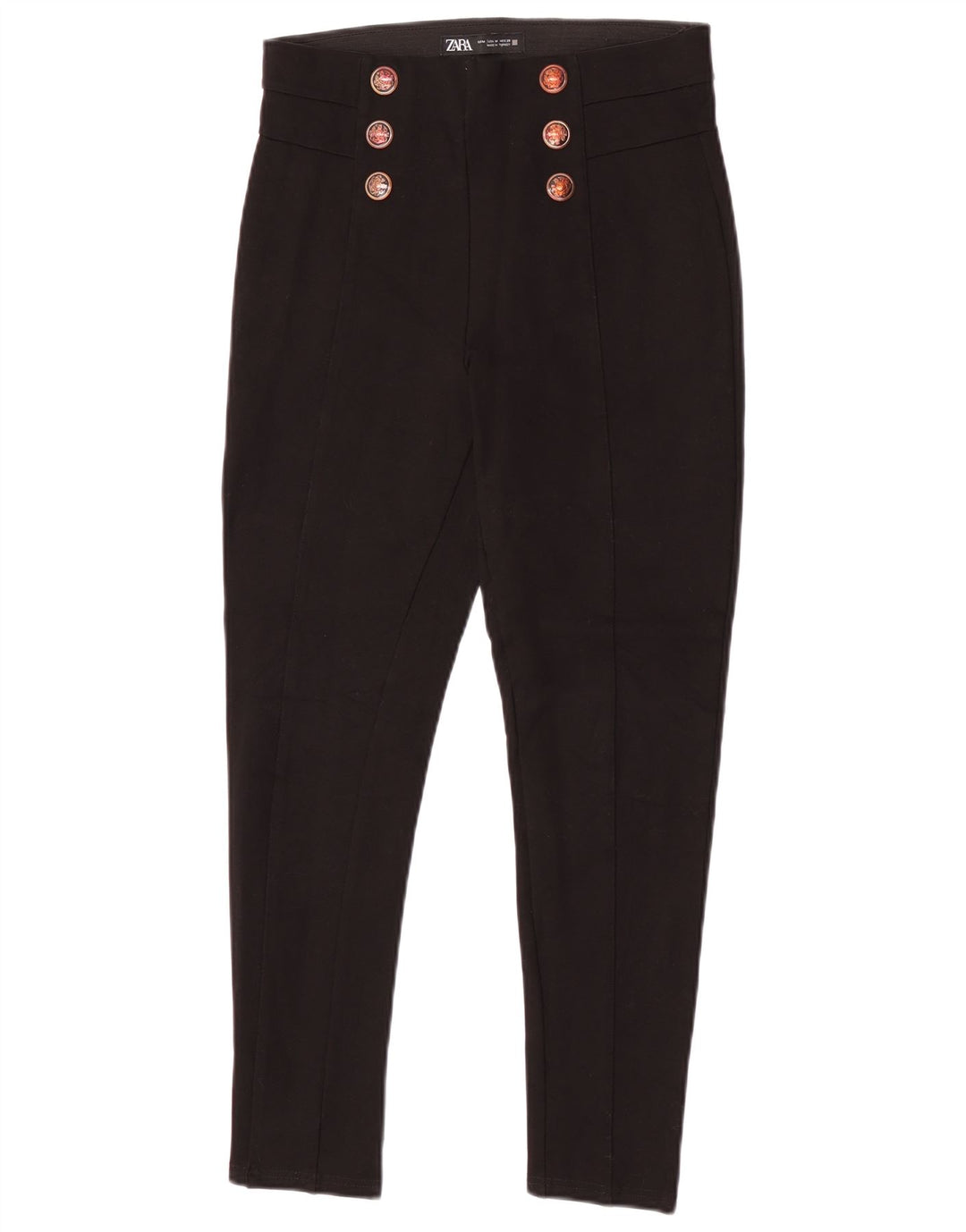 Zara Womens Slim Casual Trousers Medium W28 L25 Black