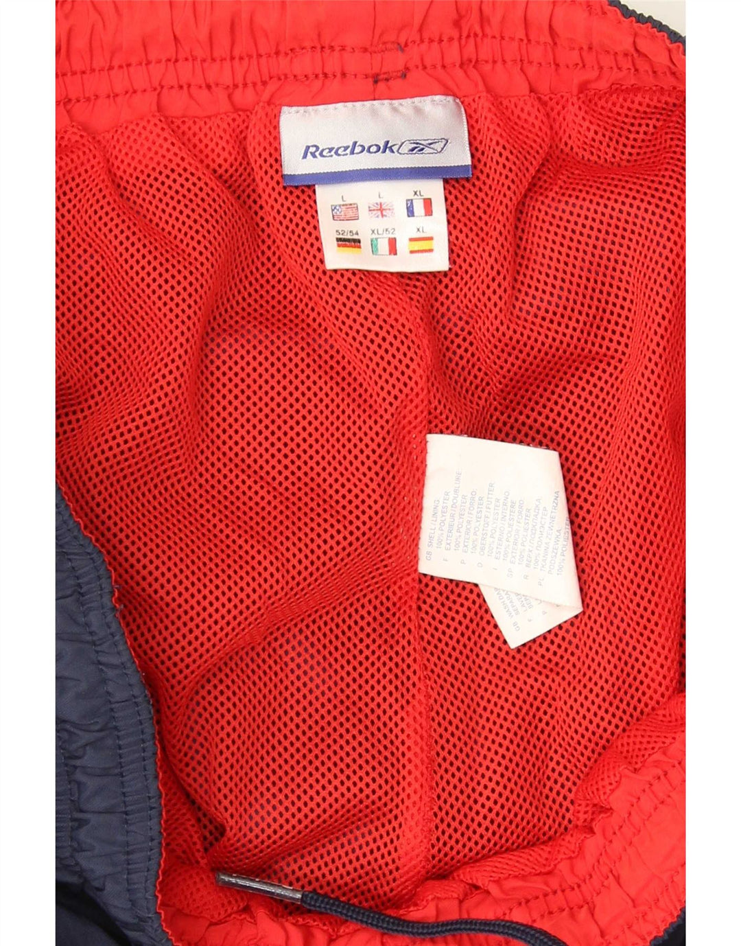 Reebok Mens Graphic Tracksuit Trousers Large Navy Blue Colourblock