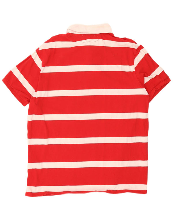 Polo Ralph Lauren Mens Custom Fit Rugby Polo Shirt 2XL Red Striped Cotton